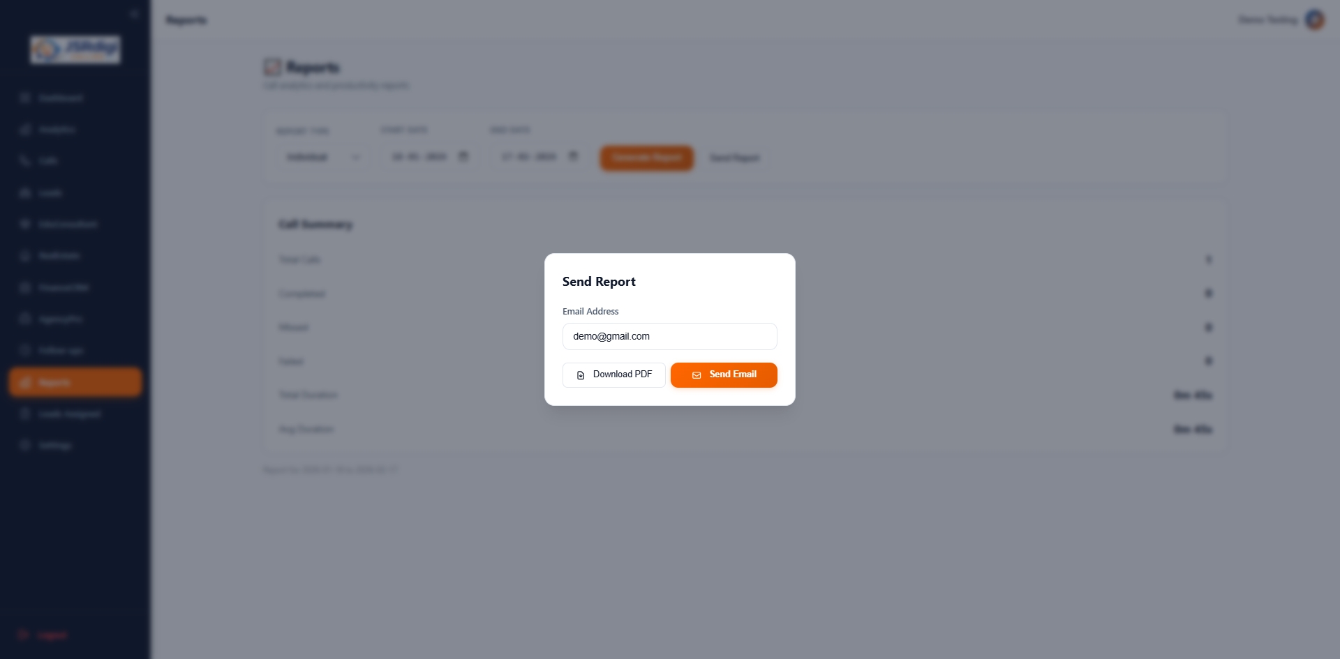 One Click CRM Reporting Tool